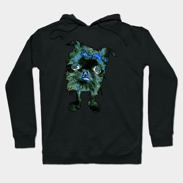 Friendly Halloween Hairball Monster Hoodie by taiche